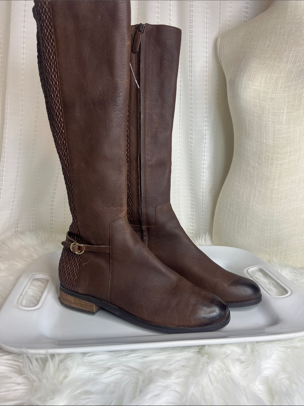 Cole Haan Brown Leather Knee-High Riding Boots